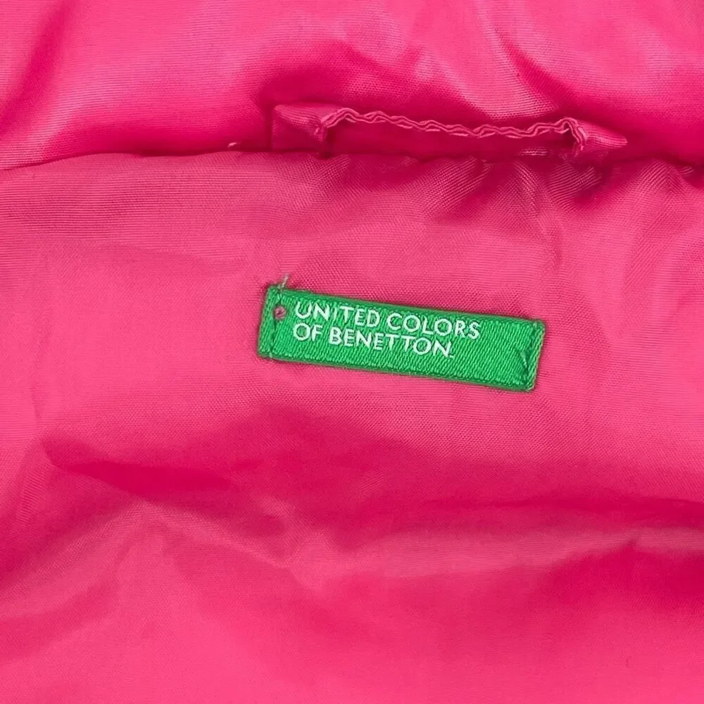 United Colors of Benetton Baby Girl Pink Puffer Vest 9–12 Months Full Zip